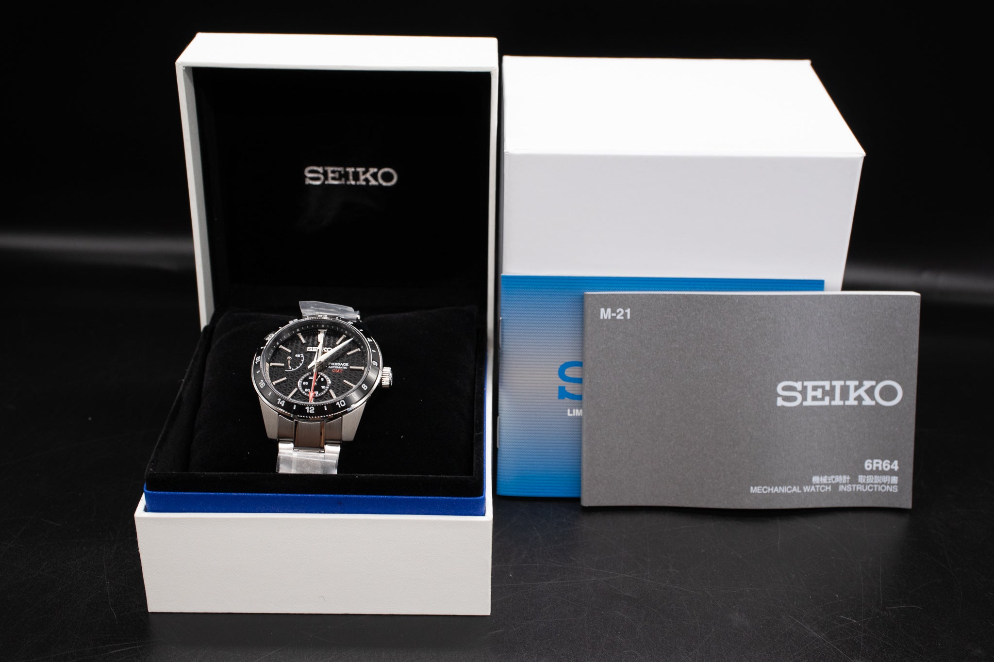 Seiko Presage Black Dial GMT SPB221