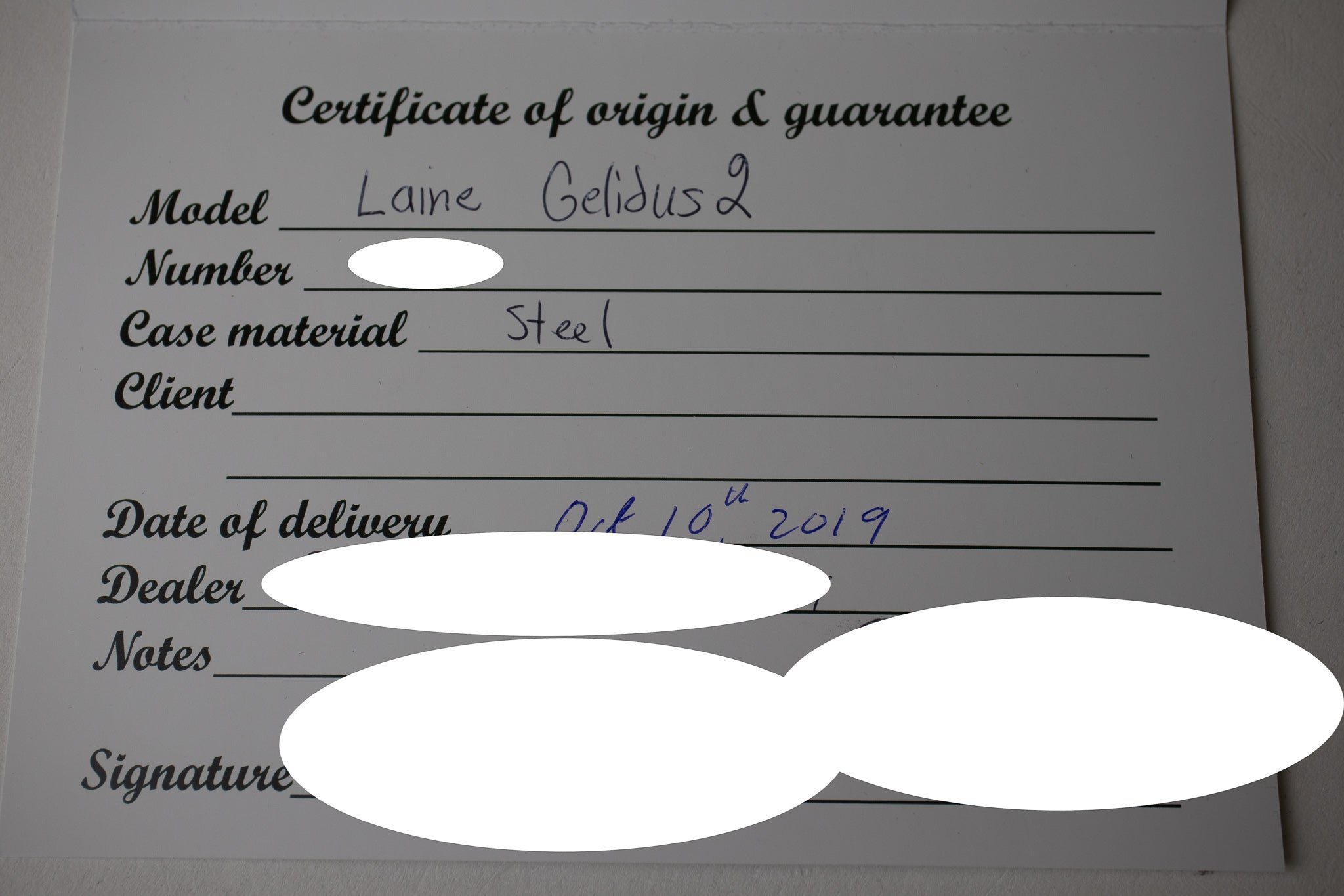 Laine Gelidus 2 Blue Fume Dial