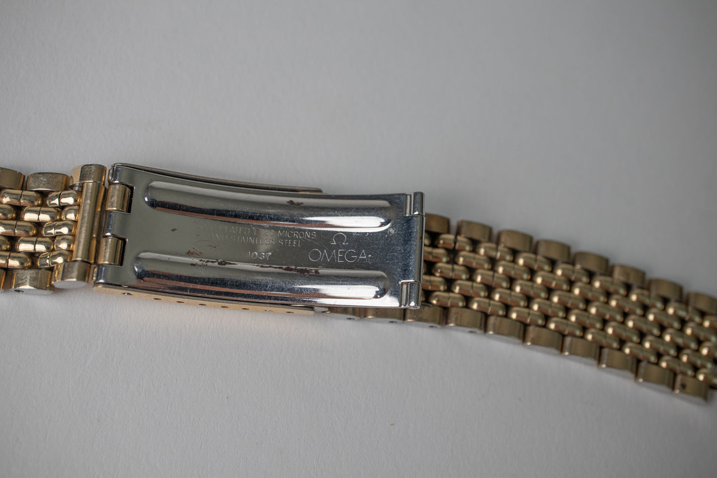 Omega 1037 Gold Plated Beads of Rice Bracelet 17mm