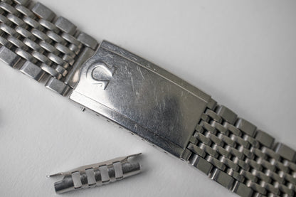 Omega 1037 no.12 Stainless Steel Beads of Rice Bracelet 19mm