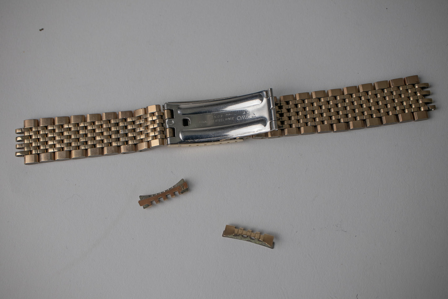 Omega 10KT Gold Plated Beads of Rice Bracelet 18mm 138 Endlinks