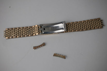 Omega 10KT Gold Plated Beads of Rice Bracelet 18mm 138 Endlinks