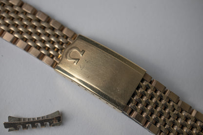 Omega 10KT Gold Plated Beads of Rice Bracelet 18mm 138 Endlinks