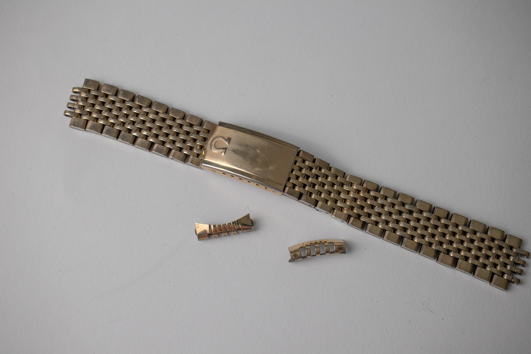 Omega 10KT Gold Plated Beads of Rice Bracelet 18mm 527 Endlinks