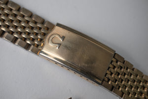 Omega 10KT Gold Plated Beads of Rice Bracelet 18mm 527 Endlinks