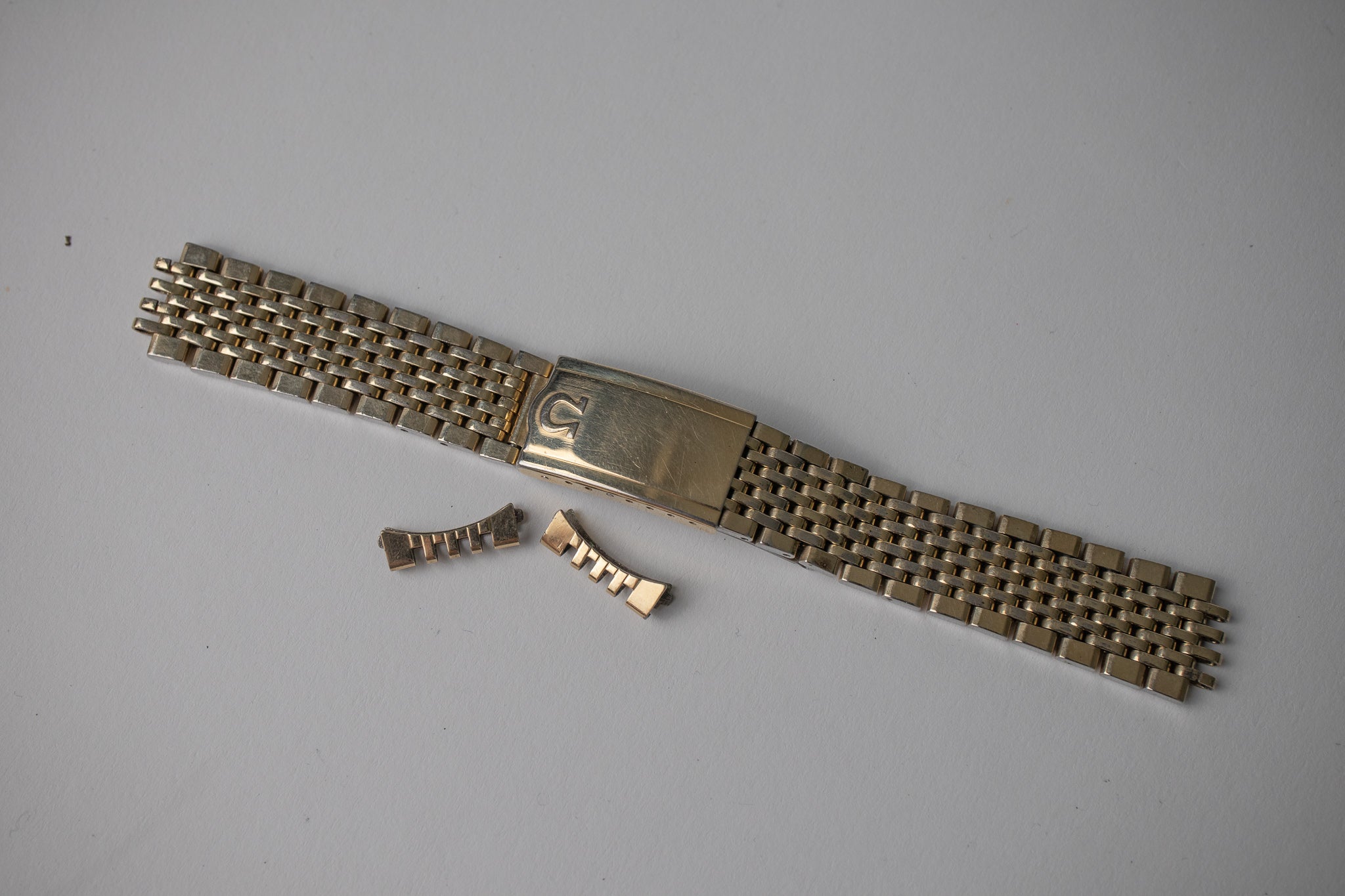 RARE US Made Original 18mm Omega 14K GF Beads of Rice Watch Bracelet #11  Ends ++