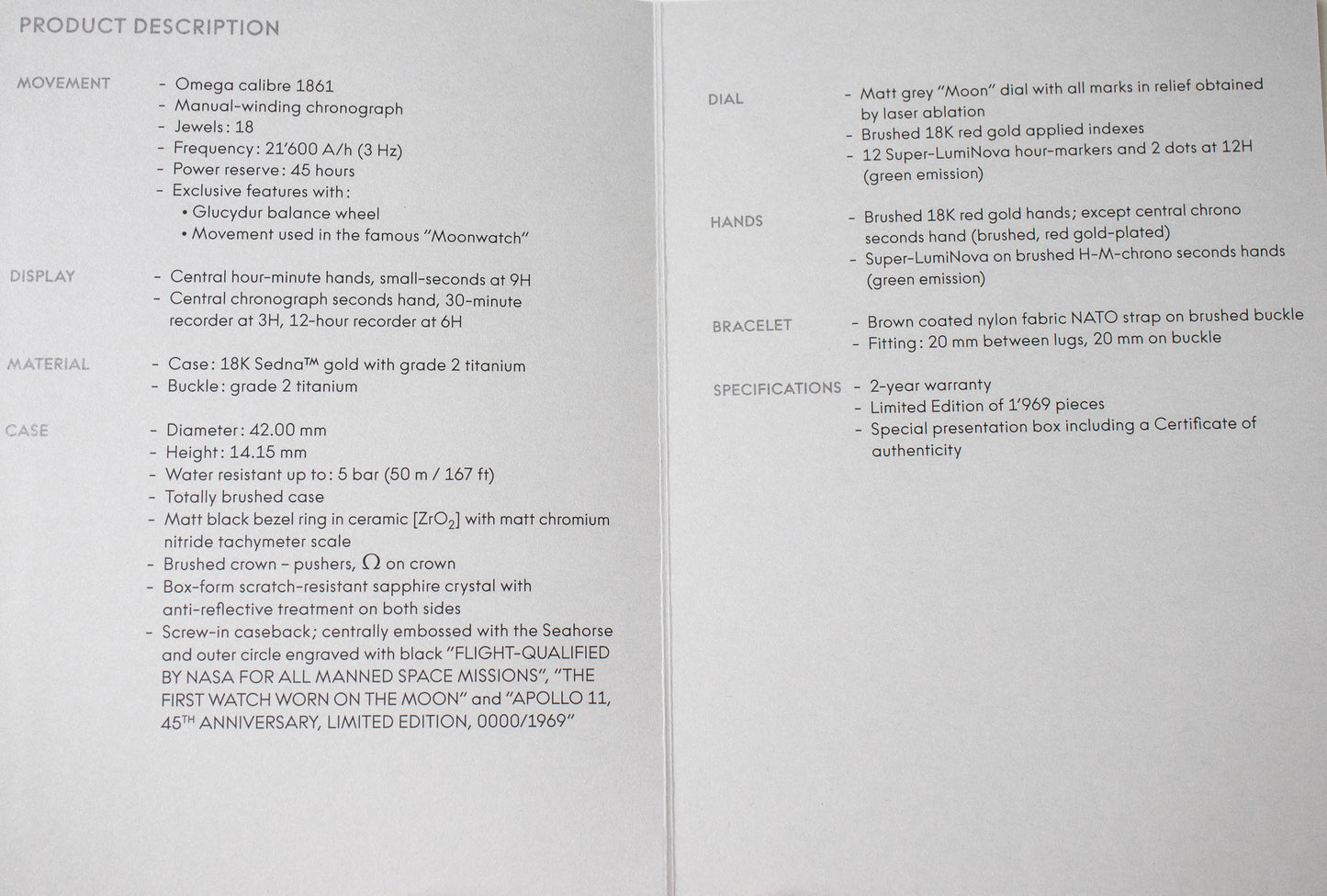 Omega Speedmaster Apollo 11 45th Anniversary