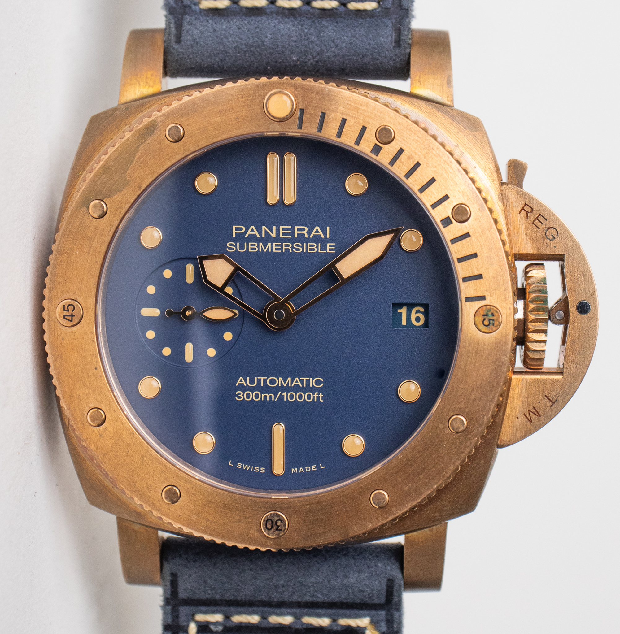 Panerai bronzo blue sales dial