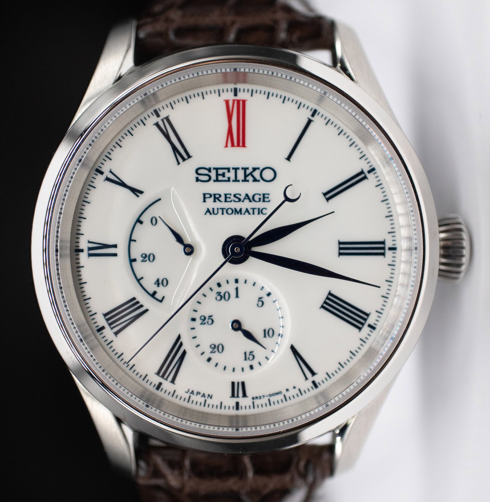 Seiko Men's Presage Automatic Leather Strap Watch