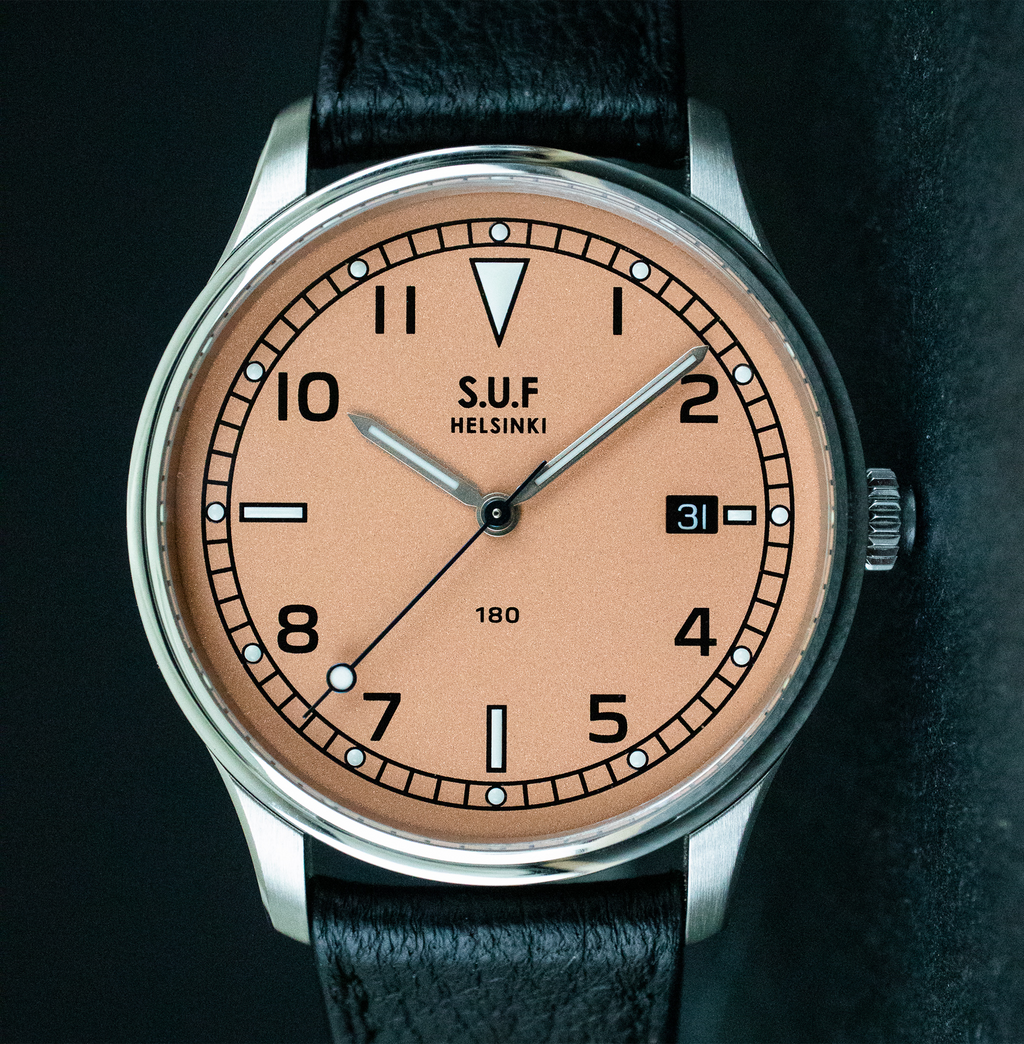 SUF Helsinki 180 Frosted Salmon Dial