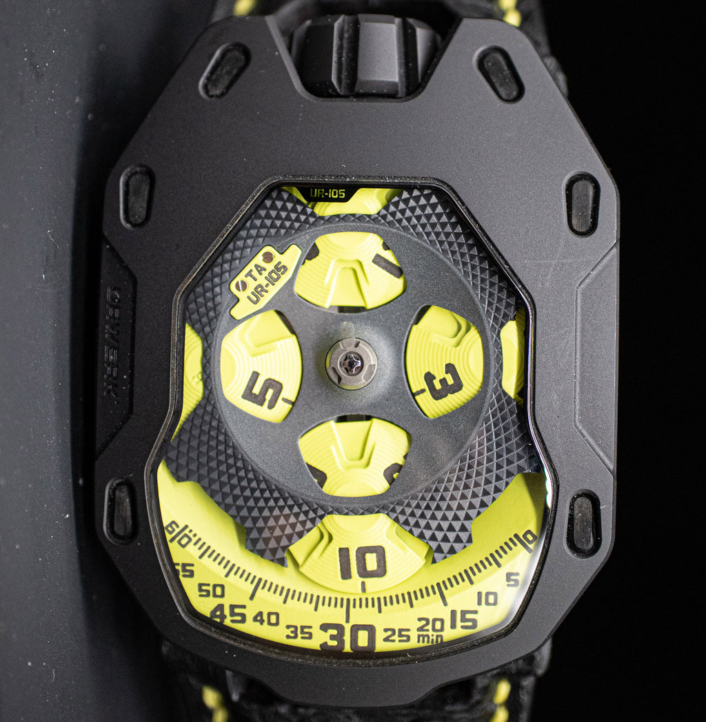 Urwerk 105 TA BLK Case/Yellow Altin Steel Ti Case Turbine Automatic Men's Watch